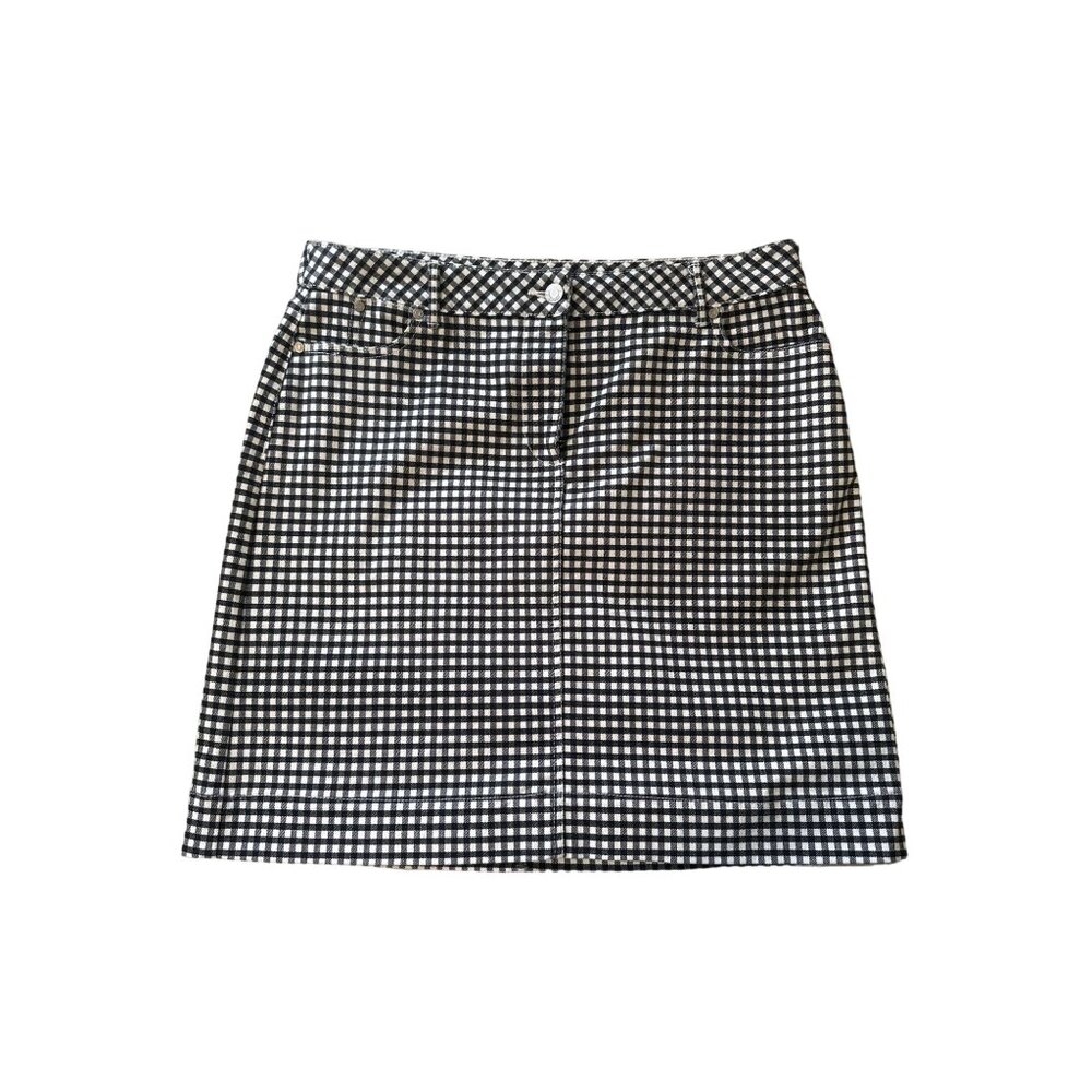 💖Talbots Women's Gingham Print Skirt Size 12P Cotton Blend